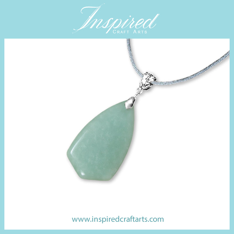 Green Aventurine Kite shape pendant necklace | InspiredCraftArts