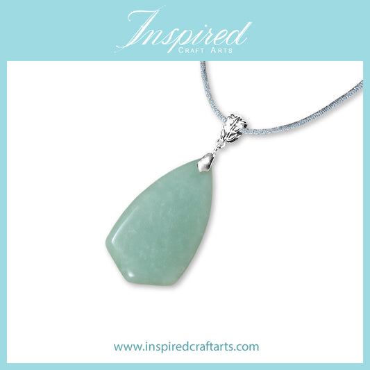 Green Aventurine Kite shape pendant necklace | InspiredCraftArts