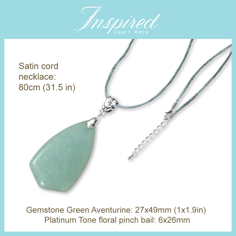 Green Aventurine Kite shape pendant necklace | InspiredCraftArts
