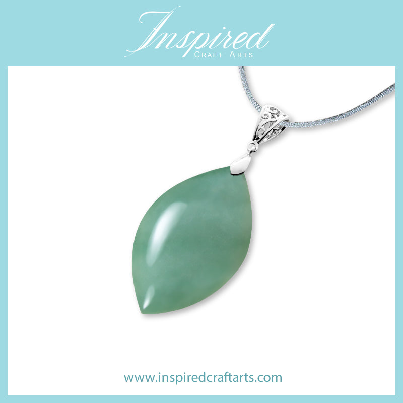 Green Aventurine Marquise pendant necklace | InspiredCraftArts
