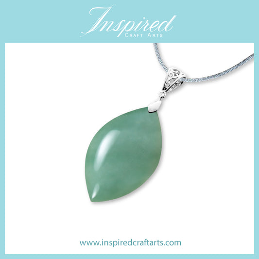 Green Aventurine Marquise pendant necklace | InspiredCraftArts
