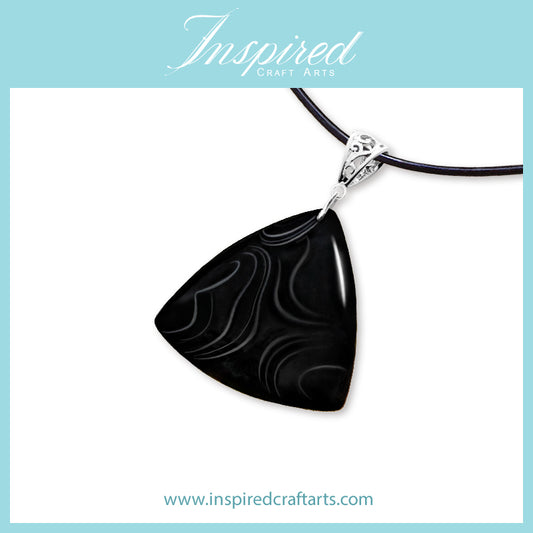 Black Onyx Triangle shape pendant necklace | InspiredCraftArts