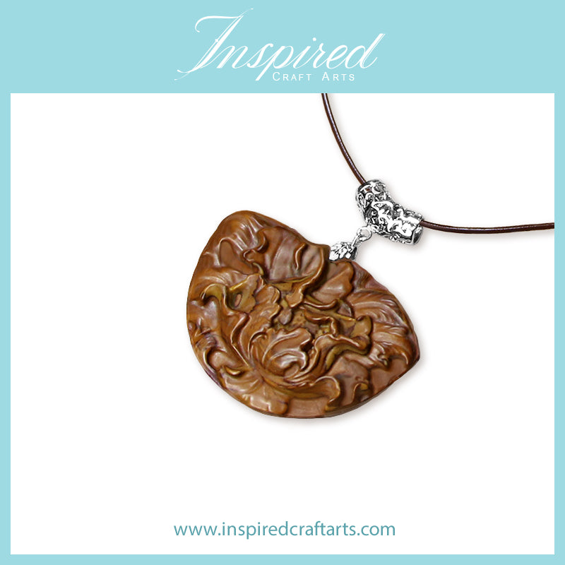 Brown Jasper Chrysanthemum pendant necklace | InspiredCraftArts
