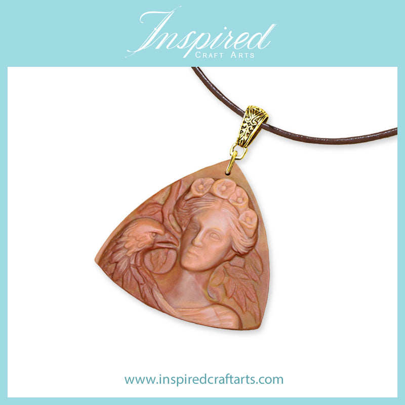 Sale! Banded Jasper Nature Guardian With Eagle pendant necklace | InspiredCraftArts