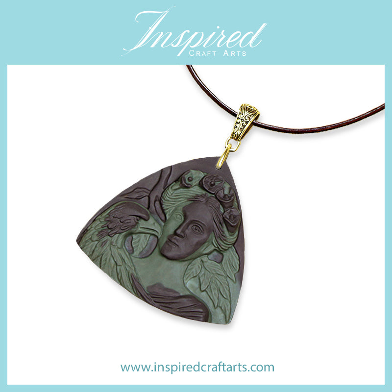 Banded Jasper Nature Guardian With Eagle pendant necklace | InspiredCraftArts