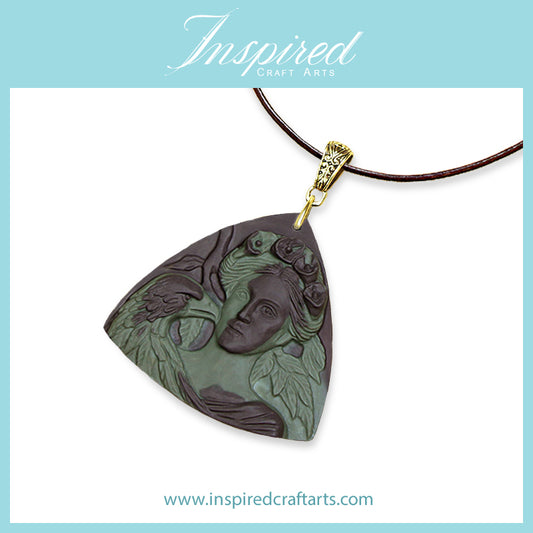 Banded Jasper Nature Guardian With Eagle pendant necklace | InspiredCraftArts
