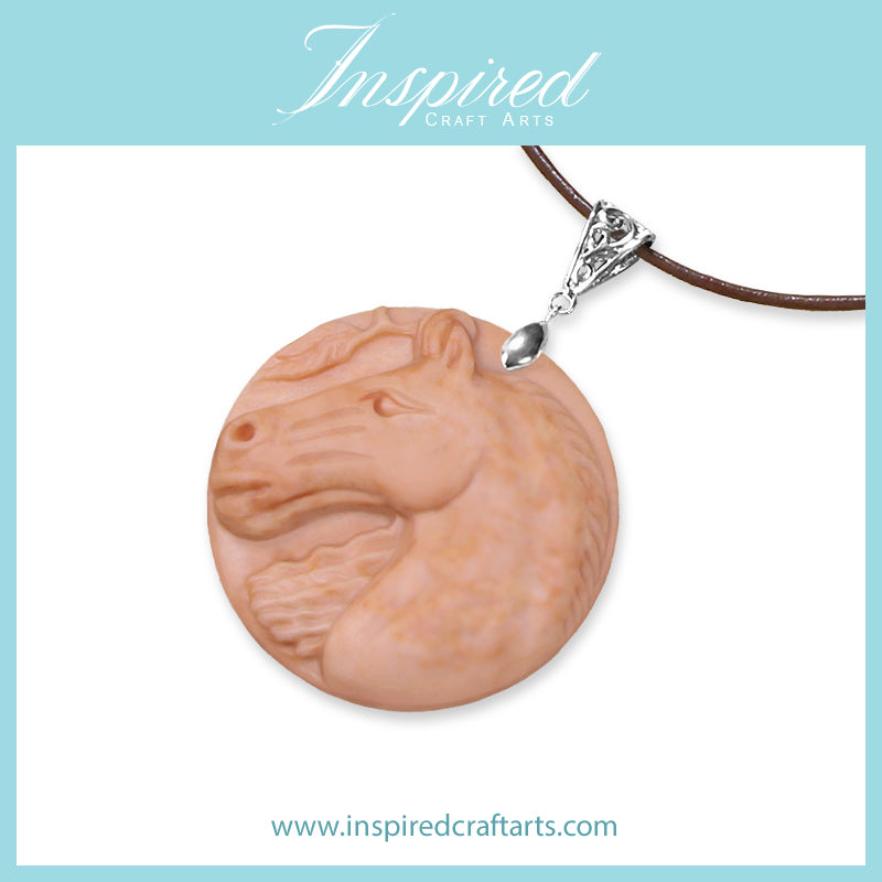 Banded Jasper Horse Head pendant necklace | InspiredCraftArts