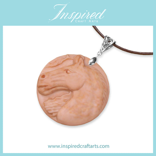 Banded Jasper Horse Head pendant necklace | InspiredCraftArts