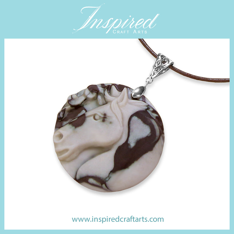 Banded Jasper Horse Head pendant necklace | InspiredCraftArts