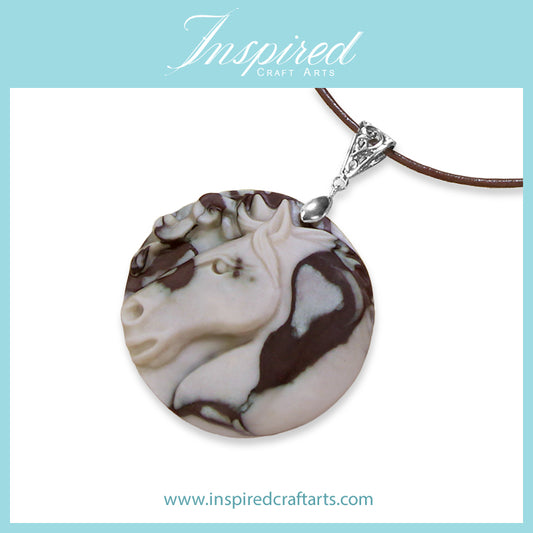 Banded Jasper Horse Head pendant necklace | InspiredCraftArts