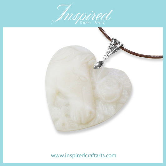 Gemstone Jasper Horse Head pendant sweater necklace | InspiredCraftArts