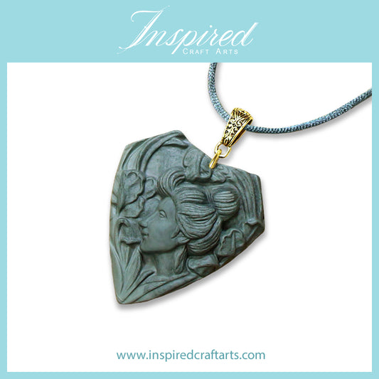 Green Banded Jasper Fairy pendant necklace | InspiredCraftArts