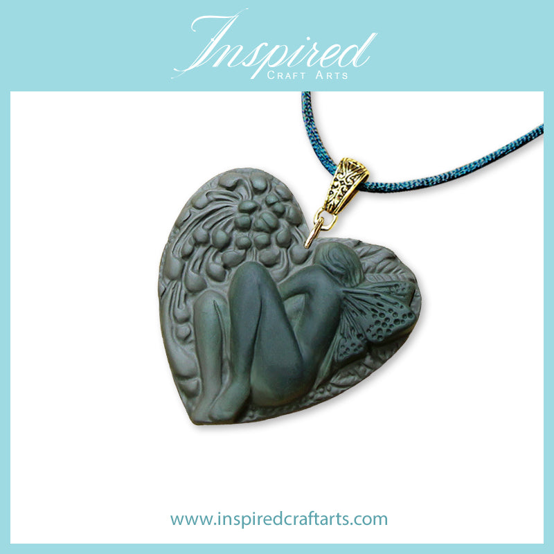Green Banded Jasper Fairy pendant necklace | InspiredCraftArts