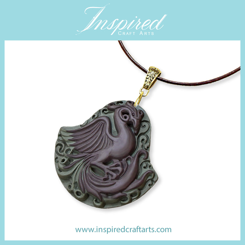 Banded Jasper Phoenix pendant necklace | InspiredCraftArts