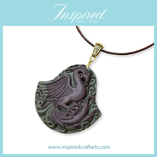 Banded Jasper Phoenix pendant necklace | InspiredCraftArts