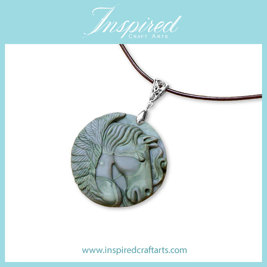 Banded Jasper Pegasus pendant necklace | InspiredCraftArts