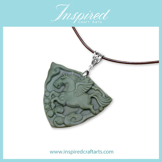 Banded Jasper Pegasus pendant necklace | InspiredCraftArts