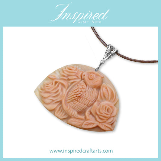 Banded Jasper Owl pendant necklace | InspiredCraftArts