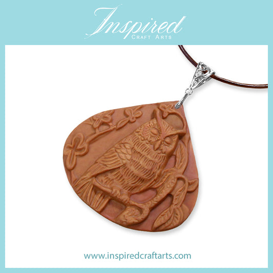 Banded Jasper Owl pendant necklace | InspiredCraftArts