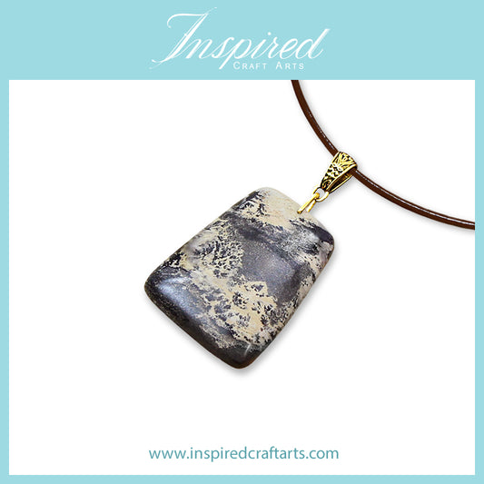 Grass Flower Jasper Trapeze pendant necklace | InspiredCraftArts