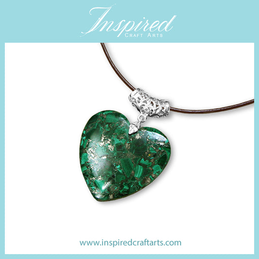 Malachite and Pyrite Heart pendant necklace | InspiredCraftArts