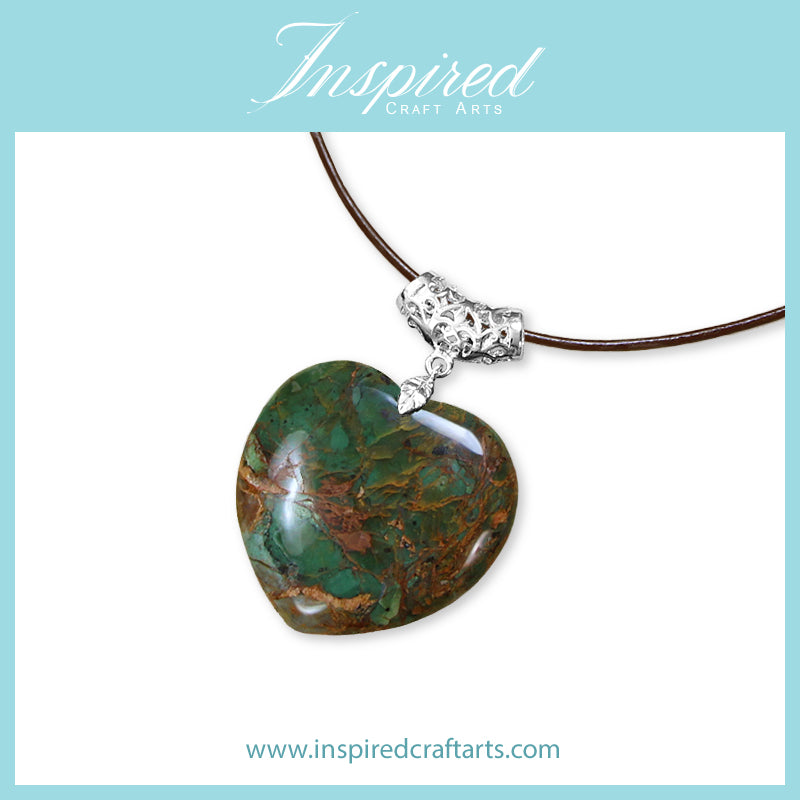 Sale! Ocean Jasper Heart pendant necklace | InspiredCraftArts