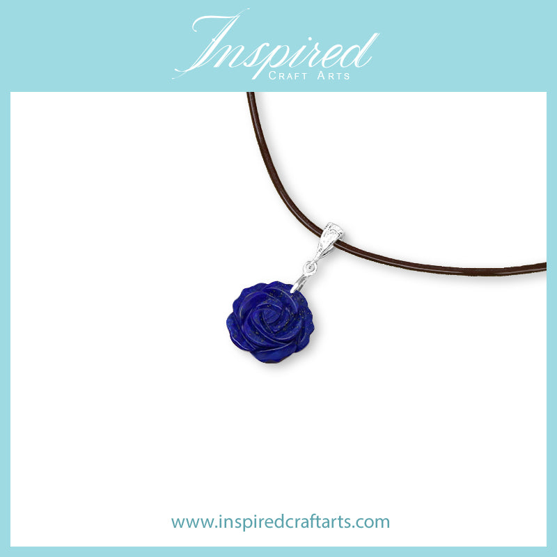 Lapis Lazuli Rose pendant necklace | InspiredCraftArts