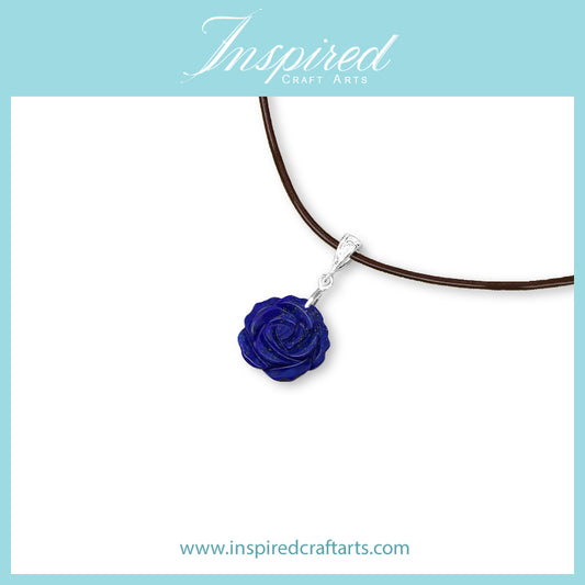 Lapis Lazuli Rose pendant necklace | InspiredCraftArts