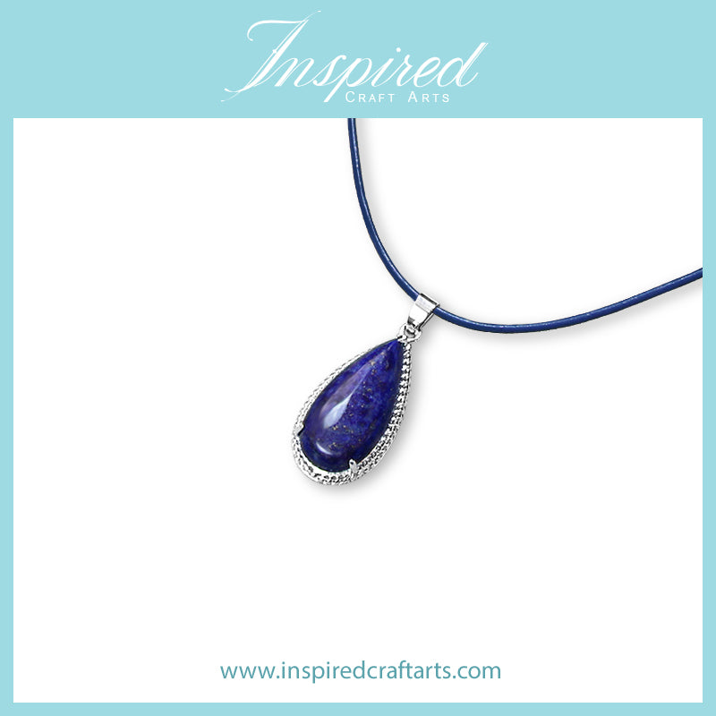 Lapis Lazuli Drop pendant necklace | InspiredCraftArts