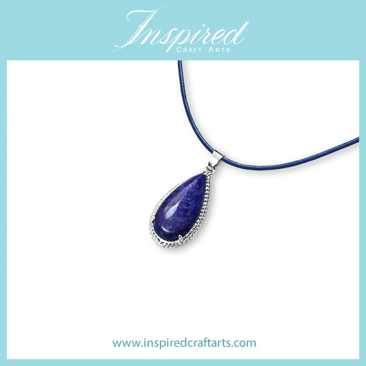 Lapis Lazuli Drop pendant necklace | InspiredCraftArts