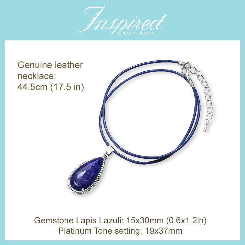 Lapis Lazuli Drop pendant necklace | InspiredCraftArts
