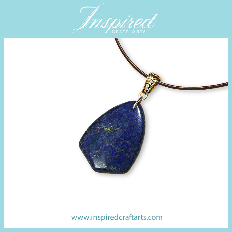 Lapis Lazuli Kite shape pendant necklace | InspiredCraftArts
