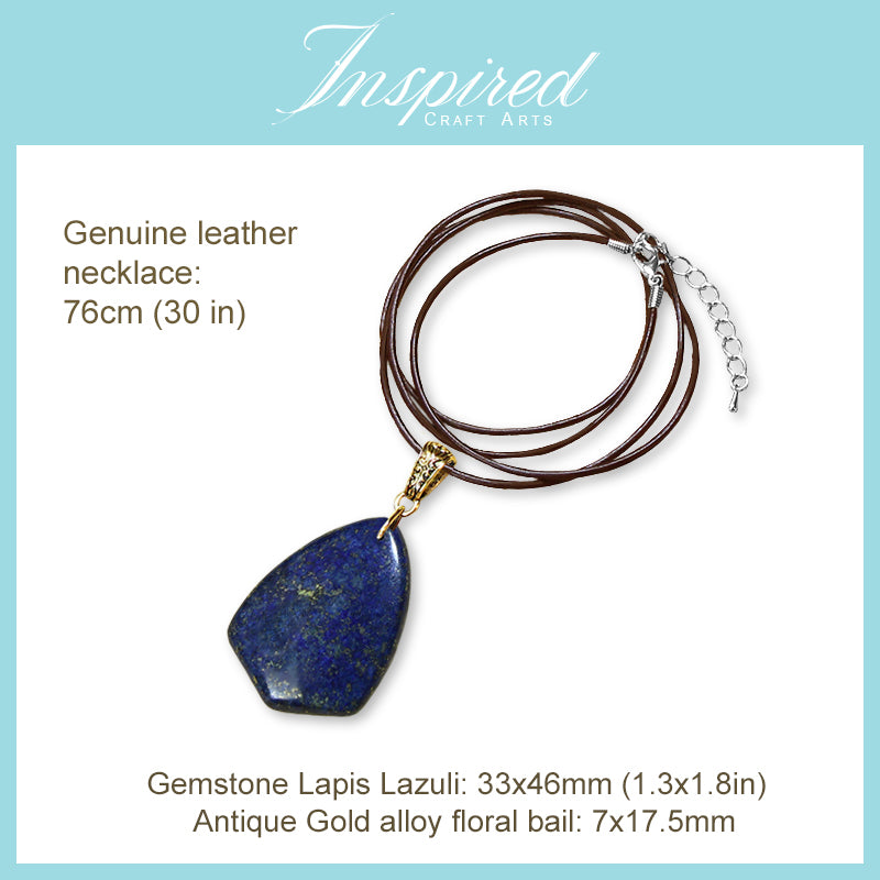 Lapis Lazuli Kite shape pendant necklace | InspiredCraftArts