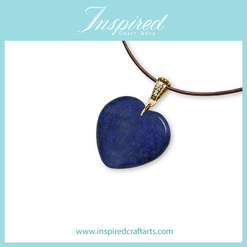 Lapis Lazuli Heart pendant necklace | InspiredCraftArts