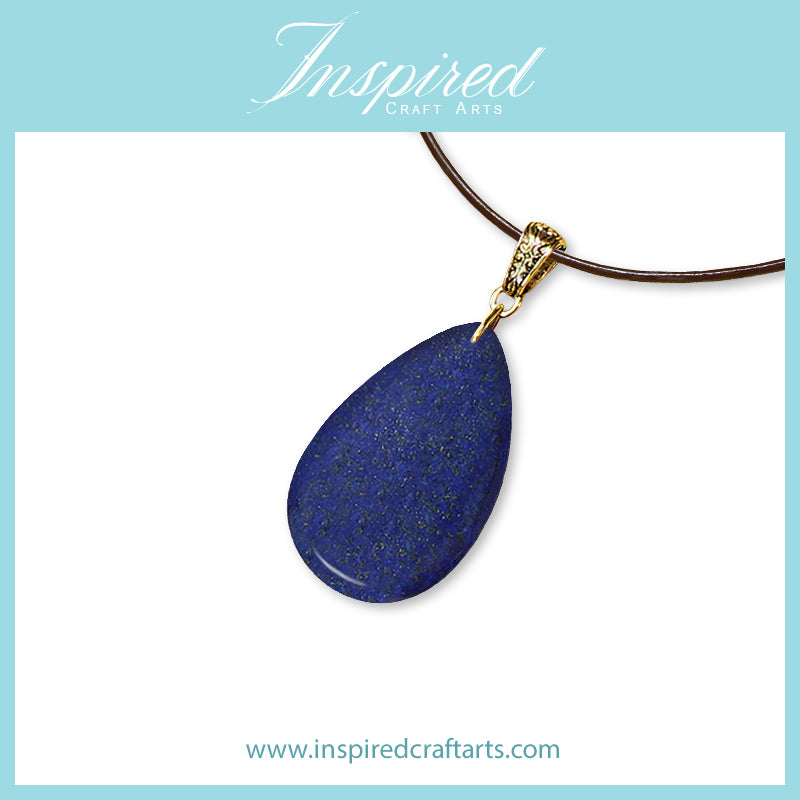 Lapis Lazuli Drop shape pendant necklace | InspiredCraftArts