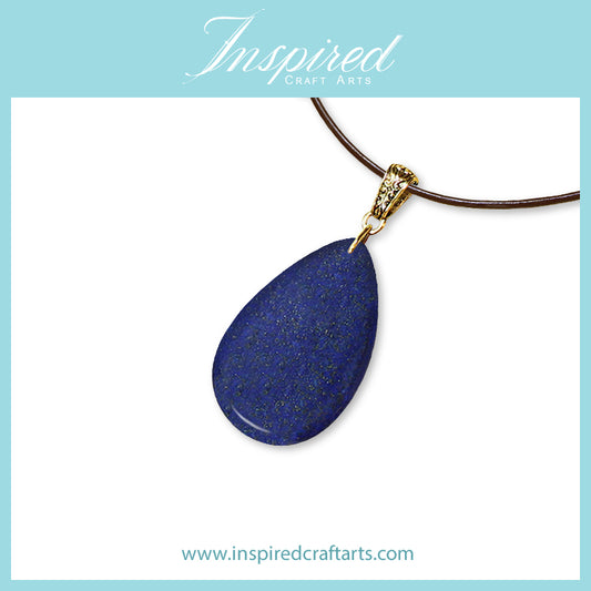 Lapis Lazuli Drop shape pendant necklace | InspiredCraftArts