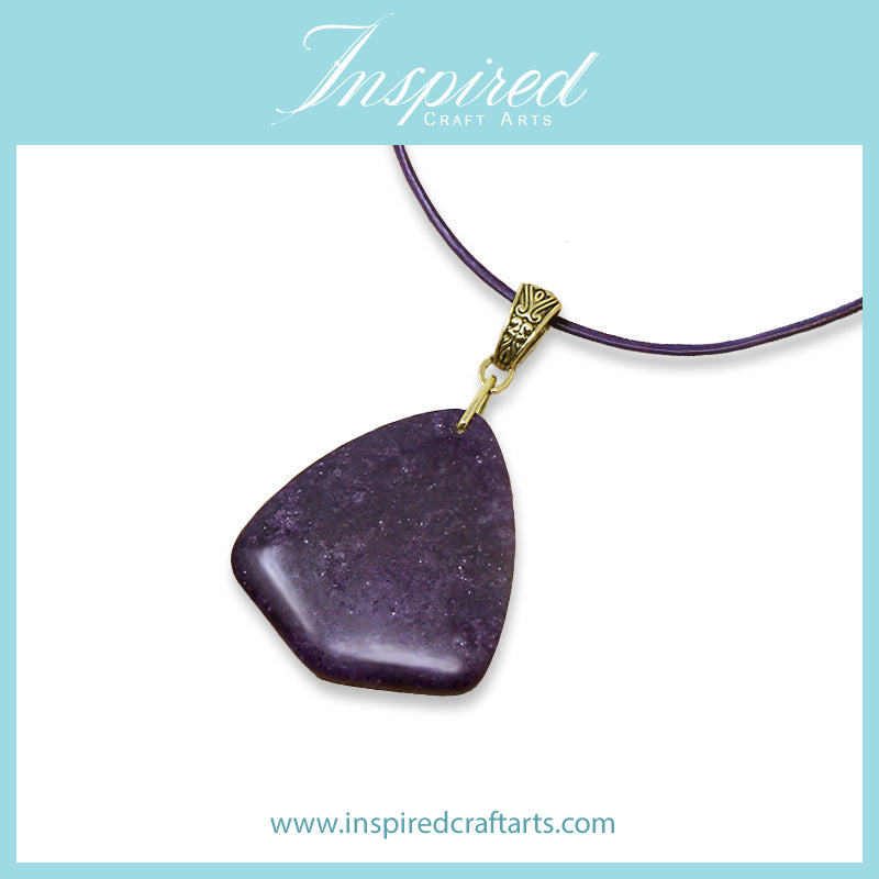 Lepidolite Shield shape pendant necklace | InspiredCraftArts