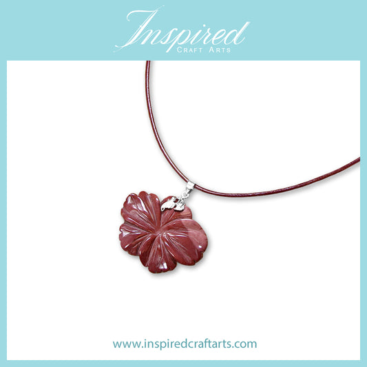 Mookaite Jasper carved Flower pendant necklace | InspiredCraftArts