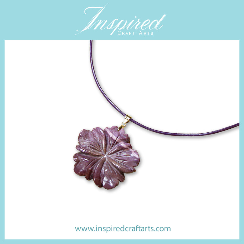 Mookaite Jasper carved Flower pendant necklace | InspiredCraftArts