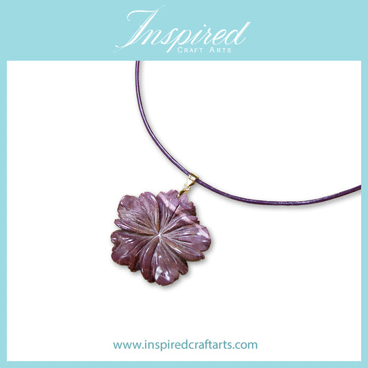 Mookaite Jasper carved Flower pendant necklace | InspiredCraftArts