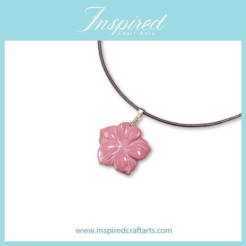 Mookaite Jasper carved Flower pendant necklace | InspiredCraftArts