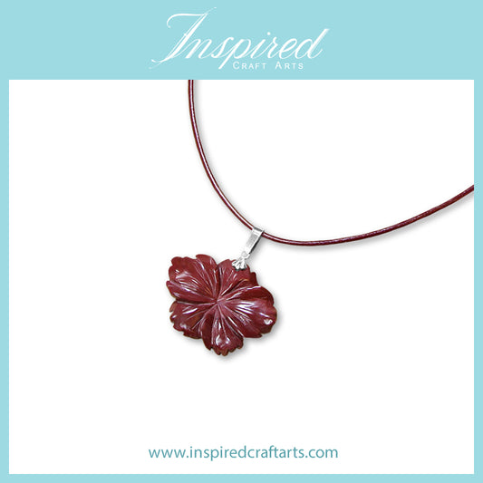 Mookaite Jasper carved Flower pendant necklace | InspiredCraftArts