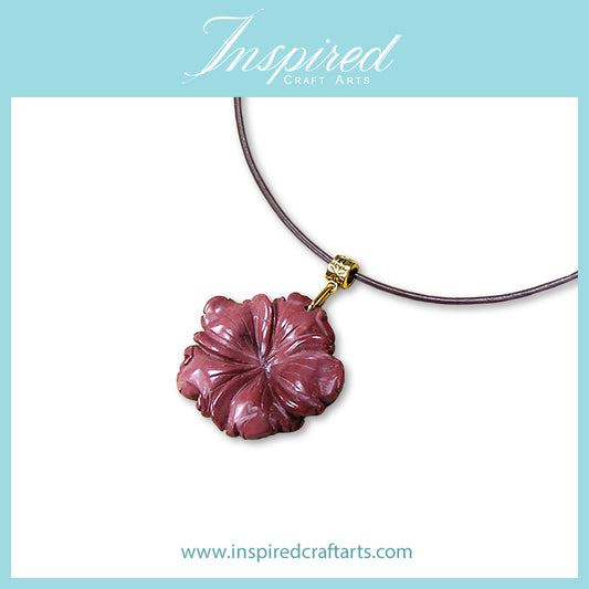 Mookaite Jasper carved Flower pendant necklace | InspiredCraftArts
