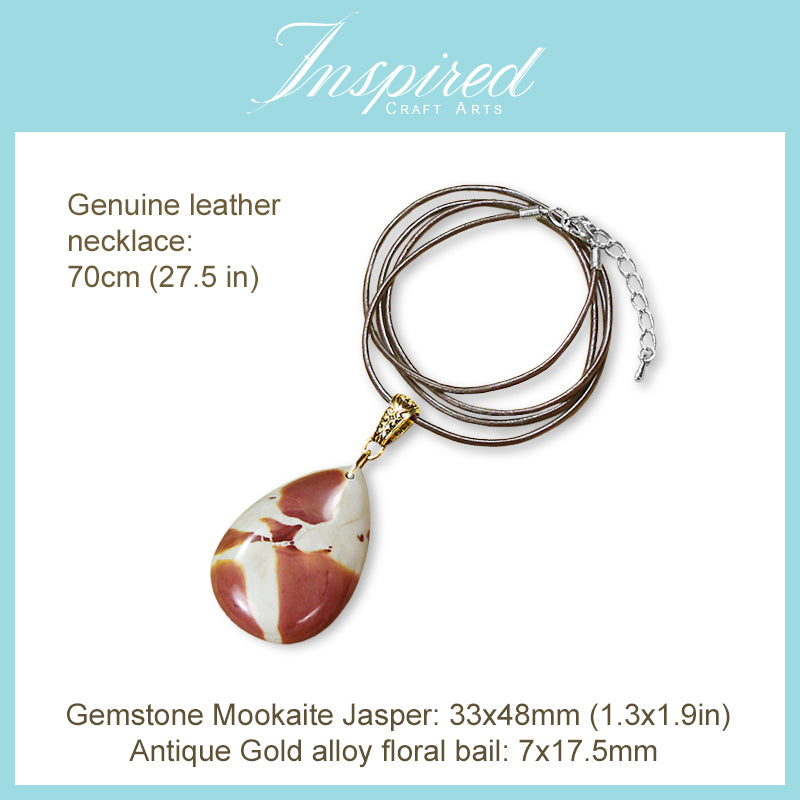 Mookaite Jasper Drop pendant necklace | InspiredCraftArts