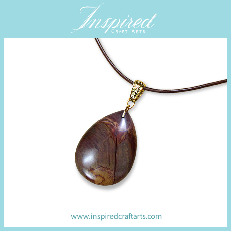 Mookaite Jasper Drop pendant necklace | InspiredCraftArts