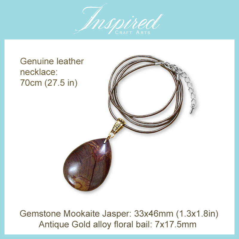 Mookaite Jasper Drop pendant necklace | InspiredCraftArts