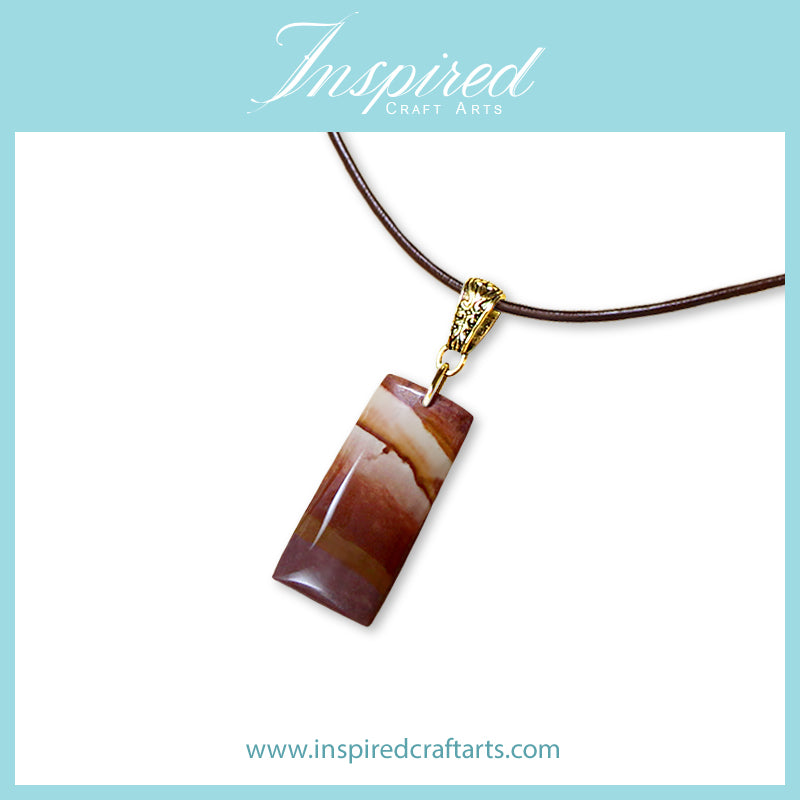 Mookaite Jasper Rectangle pendant necklace | InspiredCraftArts