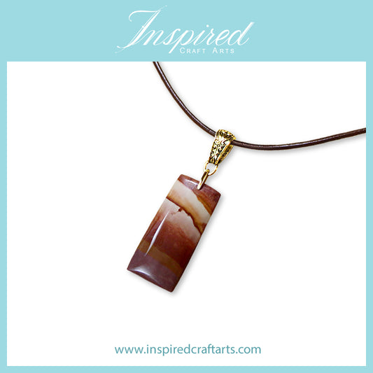 Mookaite Jasper Rectangle pendant necklace | InspiredCraftArts