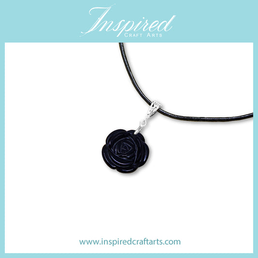 Black Obsidian Rose pendant necklace | InspiredCraftArts