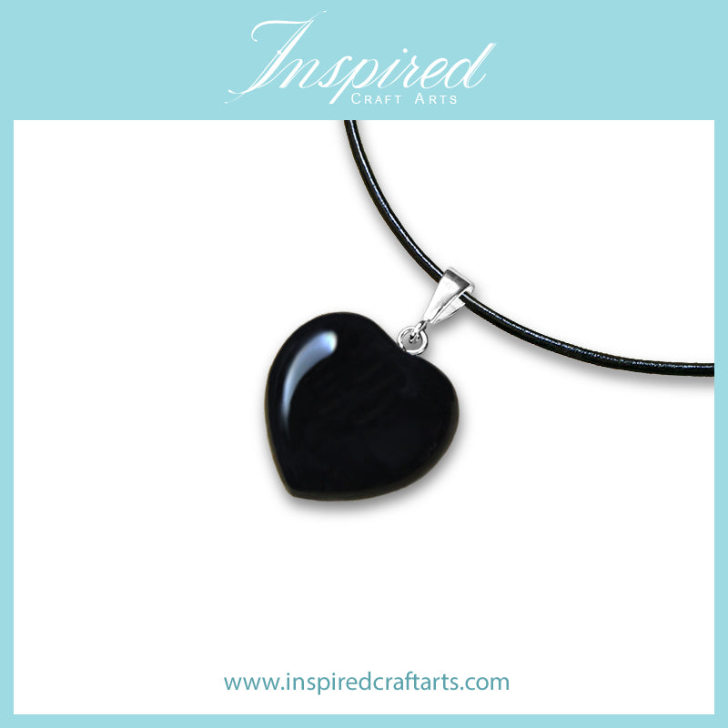 Black Obsidian Heart pendant necklace | InspiredCraftArts